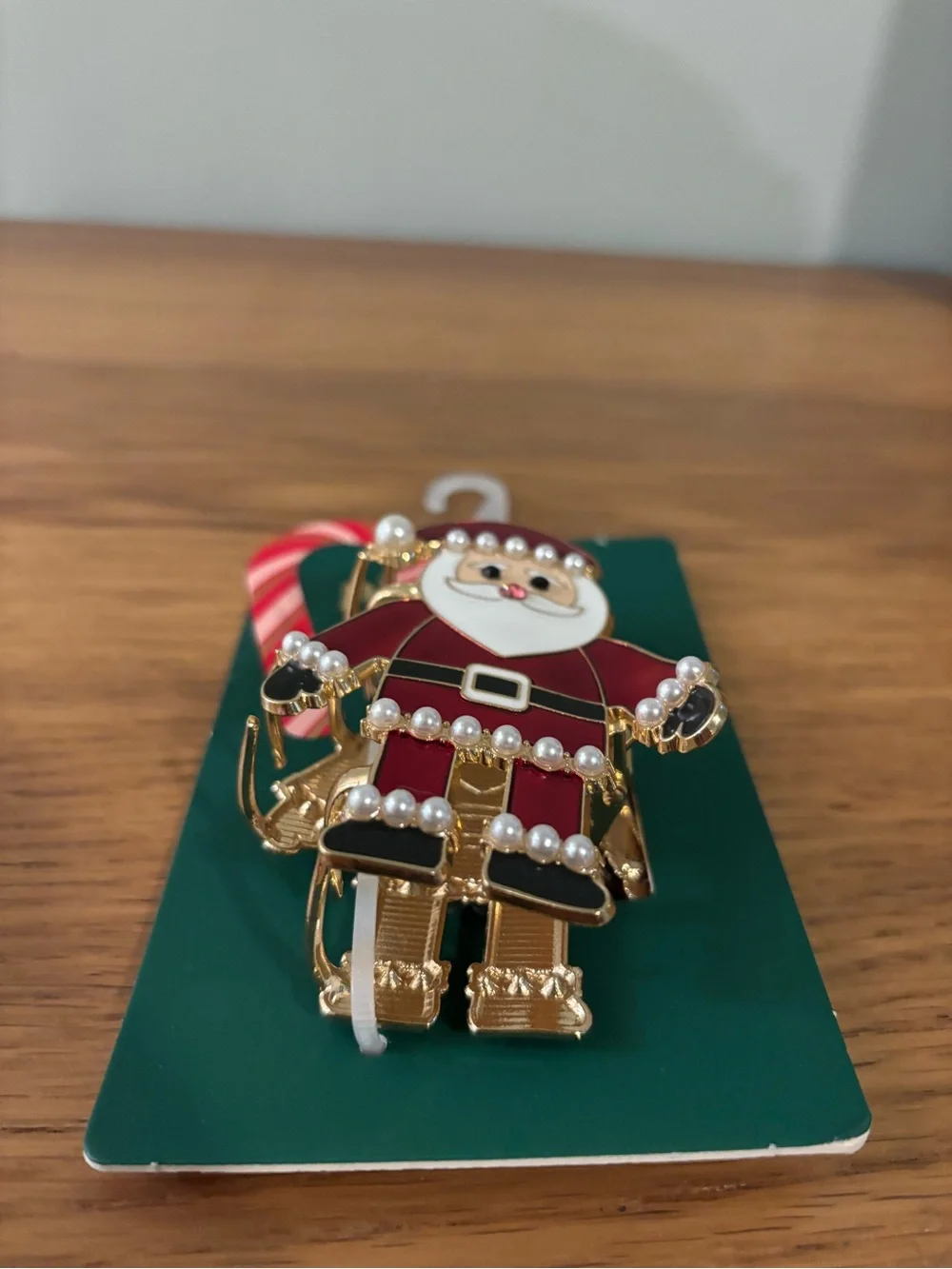 Piper K Santa Claus metal claw hair clip with pearl embellishments New